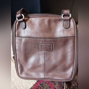 Fossil Dark Brown Leather Crossbody/Bag/Purse